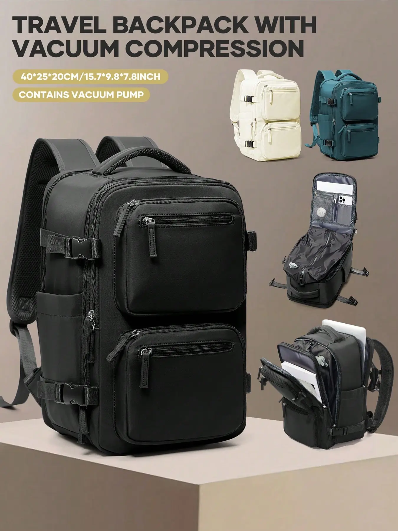 Unisex Durable Vacuum Seal Backpack, Extra Large Capacity, Multi-Functional Wet/Dry Separation, Waterproof Bag for Business Trips and Weekend Travel