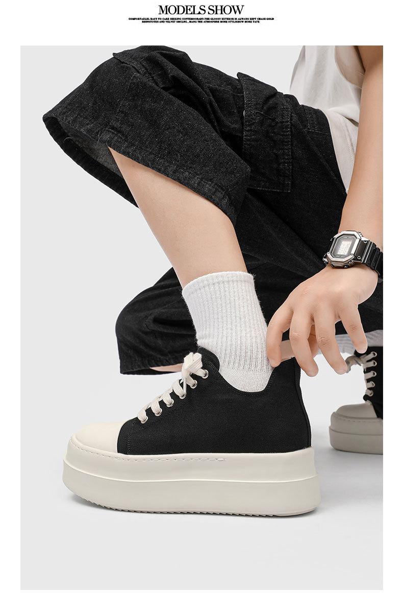 Men's shoes 2026 new model, height-increasing sneakers, casual versatile trendy shoes, large-toe canvas shoes