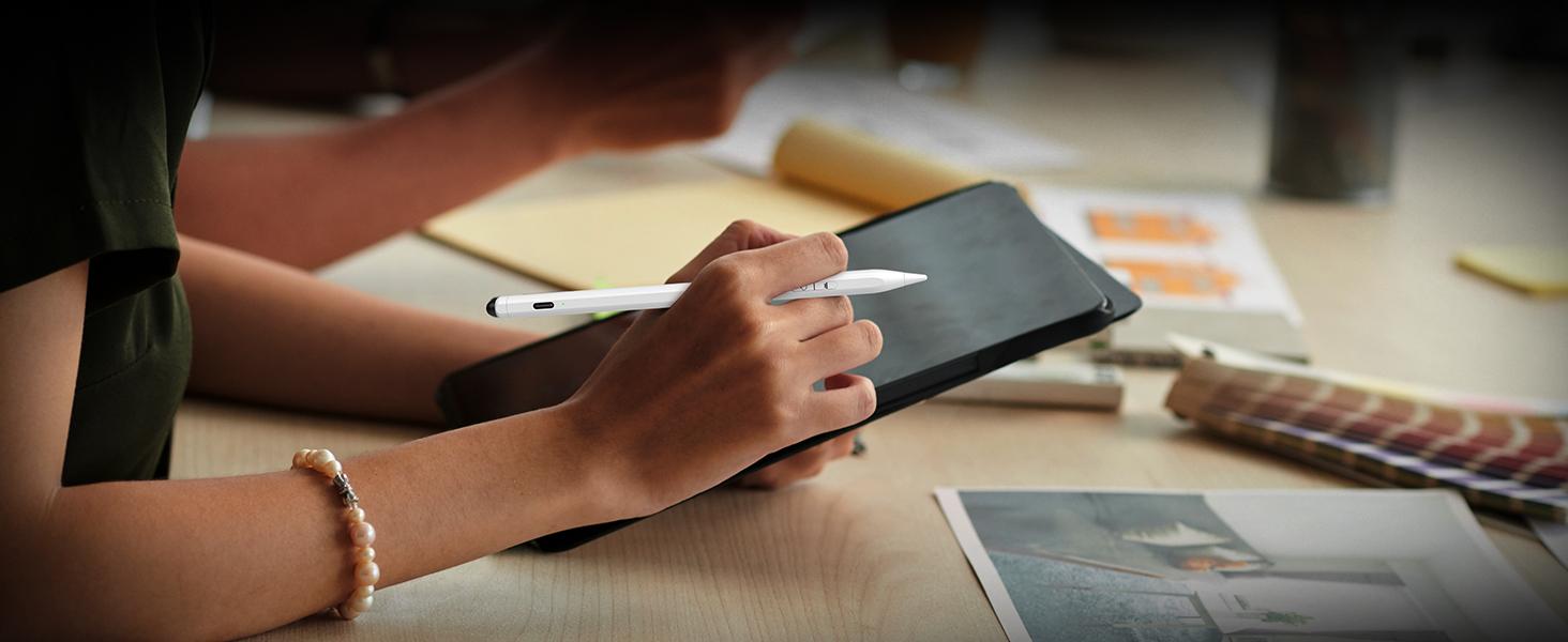 Penlike Universal Stylus Pen for iPad, iPhone, Android, 2 in 1 Fast Charge Active Stylus Pen for Touchscreen, Fine Tip, High Sensitivity, Magnetic Stylist Pencil for Samsung, Other Android Phones, Tablets