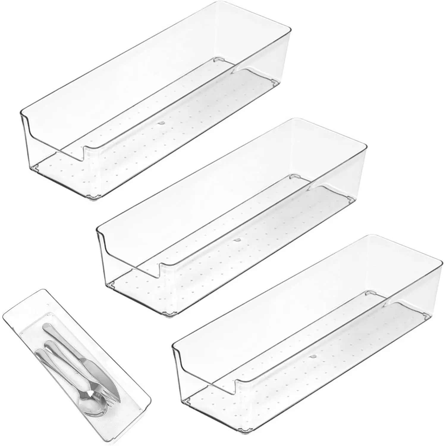 Cutlery Storage Organizer, Plastic Pantry and Kitchen Storage, Plastic Cutlery Utensil  for Kitchen Countertop Organization, Holds Fork, , Spoon, Silverware Tableware Storage Box