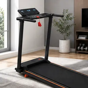 Foldable Treadmill Walking Pad with 8% Incline, Portable Metal Running Machine for Home & Office, 3.0HP Motor, 265 LBS Capacity, 1-8 MPH Speed, 12 Programs
