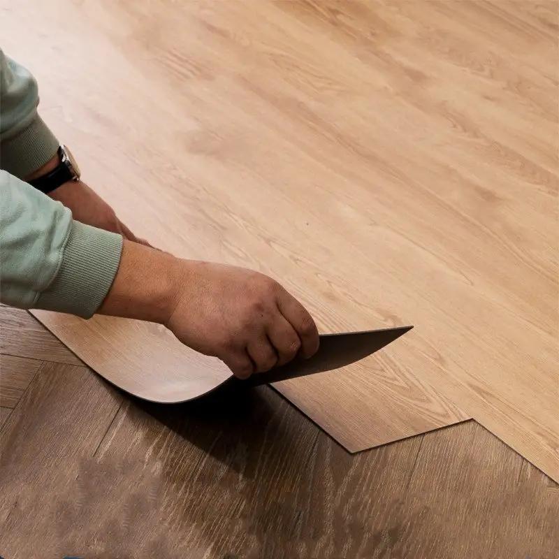 Wood Grain Pattern Floor Sticker, 5 Counts Self Adhesive Floor Sticker, Easy To Install Wall Decal for Living Room, Bedroom, Kitchen