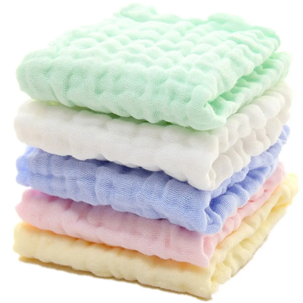 Baby Washcloths - Natural Cotton Baby Wipes - Soft Newborn Face Towel and Washcloth  Sensitive Skin, Registry as Shower, 5 Pack 12x12 inches