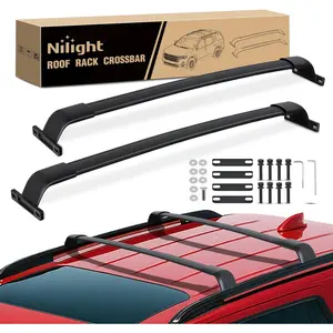 Nilight Roof Rack Cross Bars Compatible with GMC Acadia 2017 18 19 20 21 22 2023 with Side Rails, Adjustable Aluminum Less Wind Noise Car Crossbars for Cargo Carrier Luggage Box Kayak Tent Snowboard