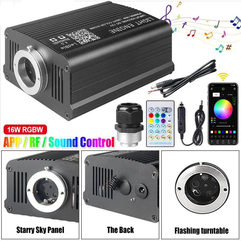 Dual Control Star Light Kit APP+24Key Remote 500pcs Fibers Multiple Effects Adjustable Brightness Speed Sound Sensitivity Led Multicolor