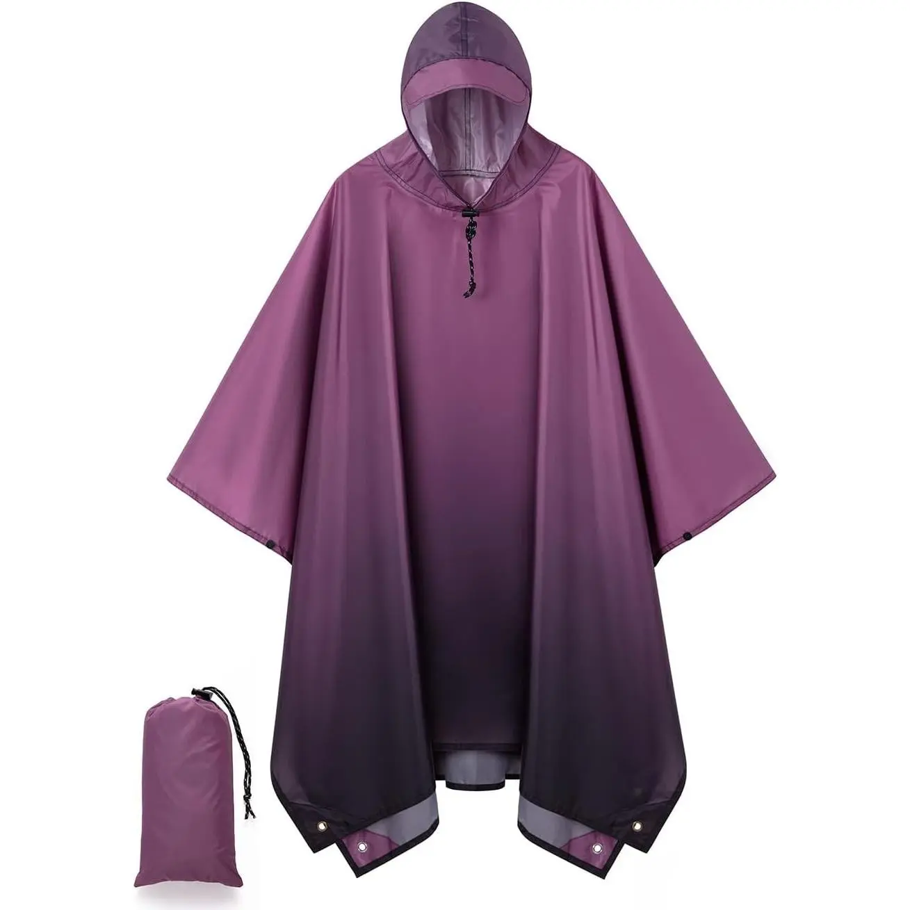 Hooded Rain Poncho for Adult, Waterproof Lightweight Raincoat for Hiking CampingGift