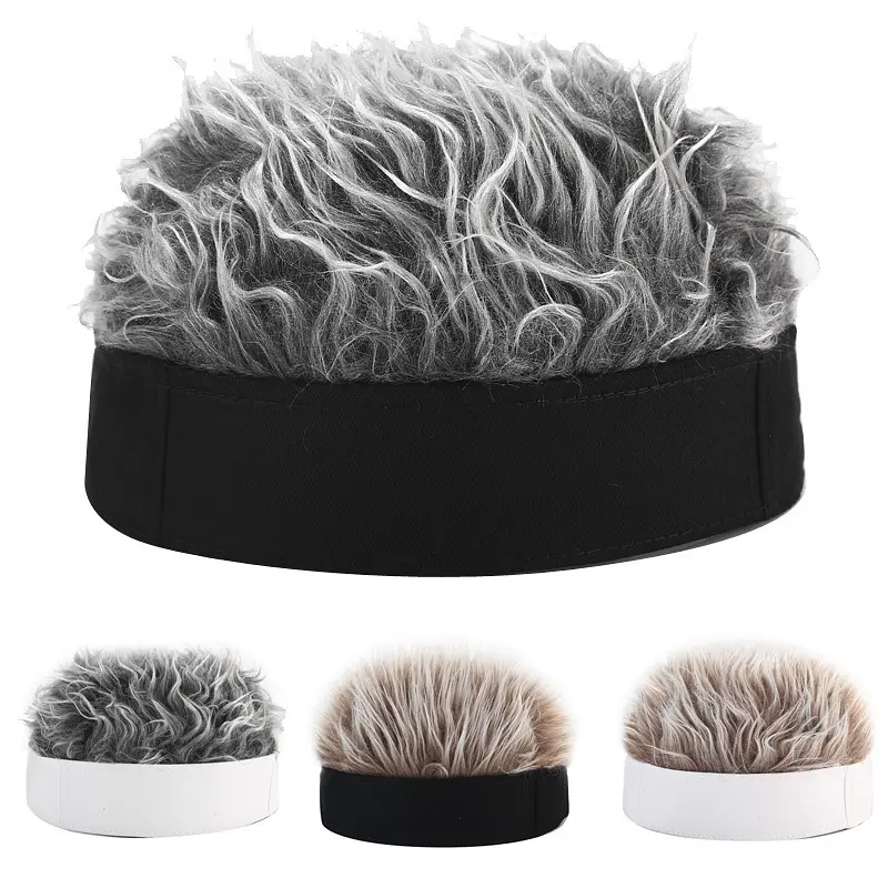 Funny Wig Beanie Hat with Fake Hair for Men Women • Novelty Spiky Rockstar Hair Skullcap Brimless Docker Cap Golf Party Gag Gifting Beanie, Skull Cap, Brimless Hat, Party Wear, Spiky Look, Unisex