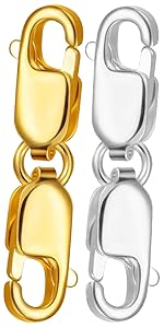 Lucky Necklace Layering Clasp Womens Jewelry Separators 18K Gold and Silver Multiple Necklace Clasp Look