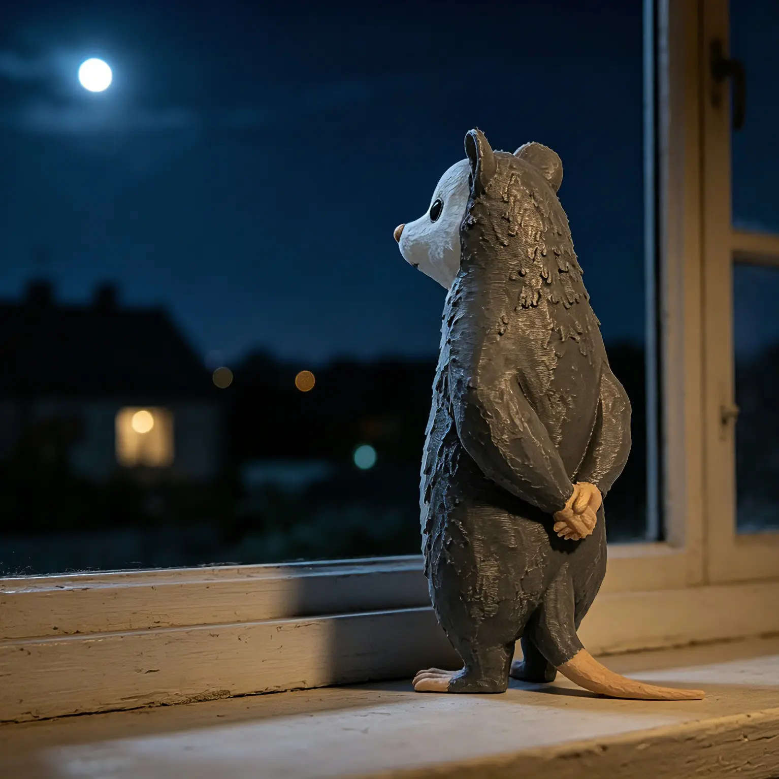 Cute Hands Behind Back Opossum Figurine, Funny Resin Animal Statue, Whimsical Desktop Decor, Handcrafted Ornament, Decorative Ornaments, Desktop Ornaments, Gift for Animal Lovers