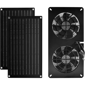 20W Solar Powered Exhaust Fan for Chicken Coops Greenhouses Sheds Pet Houses and Windows Waterproof and Easy Plug and Play Installation Max Applicable Space 880ft3 (25 m3)