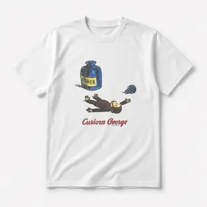 Men's And Women's T-Shirt, Vintage Style 90s Curious George Ether T Shirt, Animal T-Shirt, Unisex Vintage Graphic Tees Gothic Grunge Y2K Emo Scene Amity Affliction Style Clothes Men Women Streetwear Summer,Regular,Album