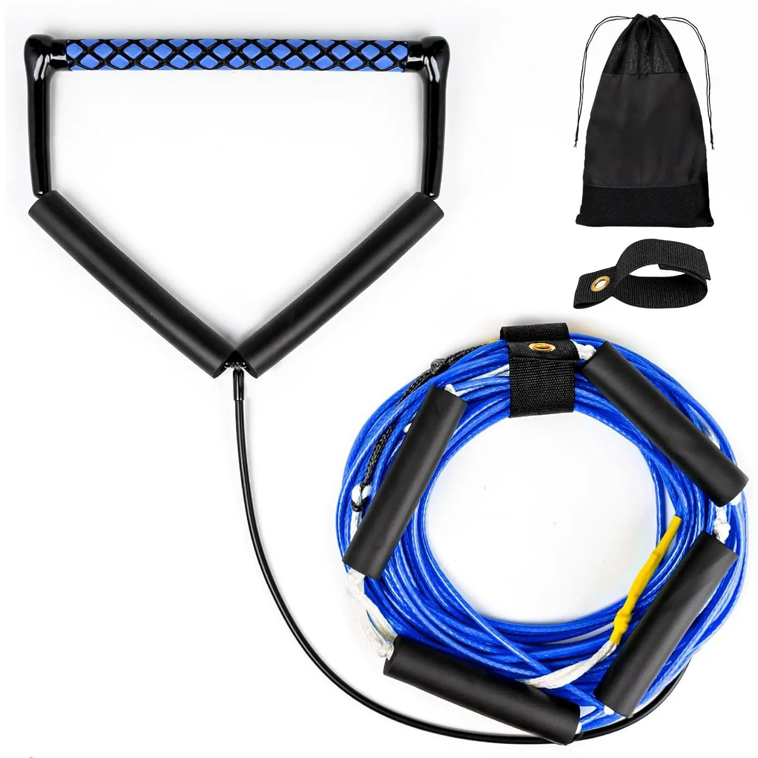 No Stretch  Rope and Handle, Sections Floating  Tow Rope Water Ski Ropes for Wakeboarding, Waterskiing, Kneeboarding and Wakesurfing