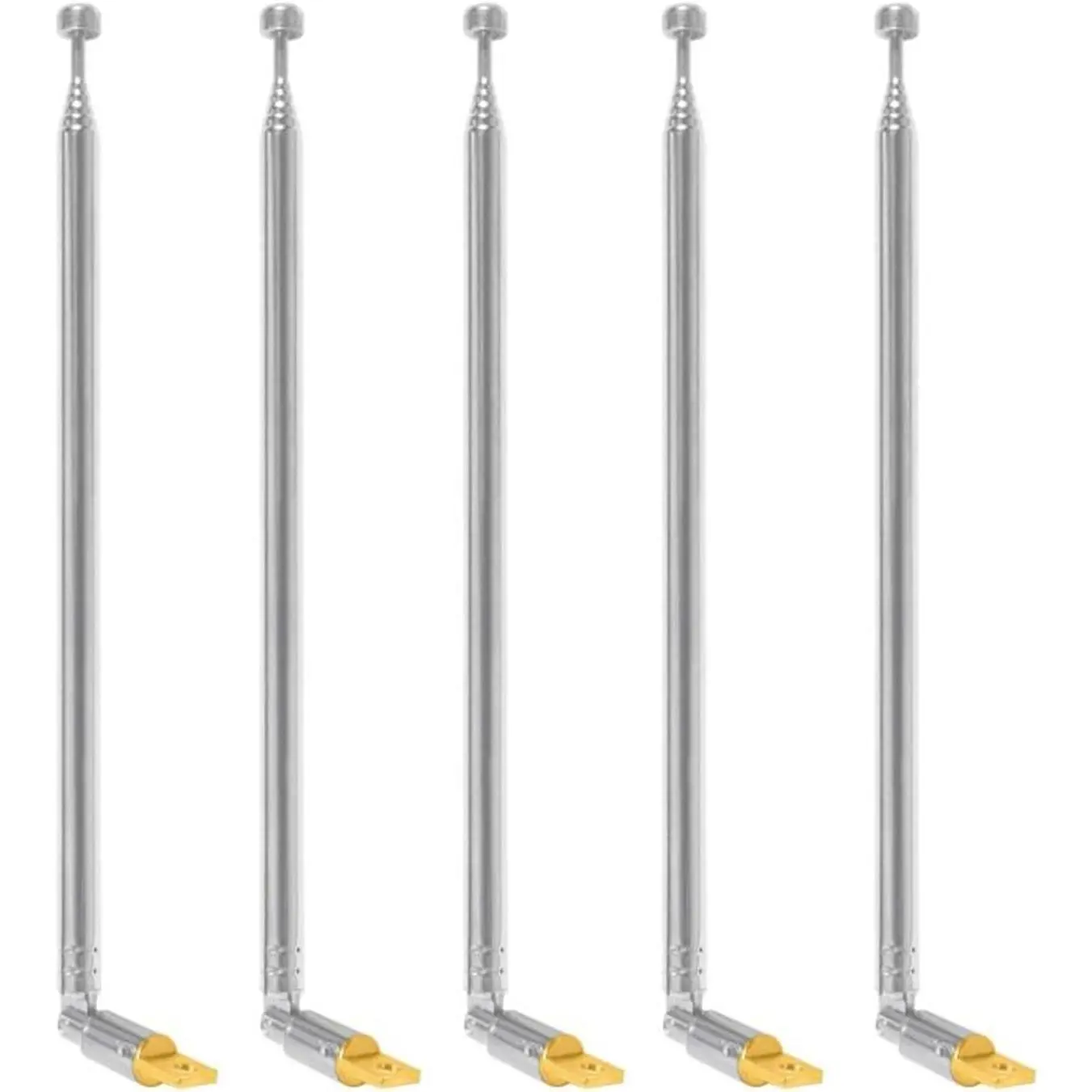 5 count Telescopic Antenna 6 Sections 65cm AM FM Antenna Portable Radio Antenna  for Radio, TV and Other Electric Products