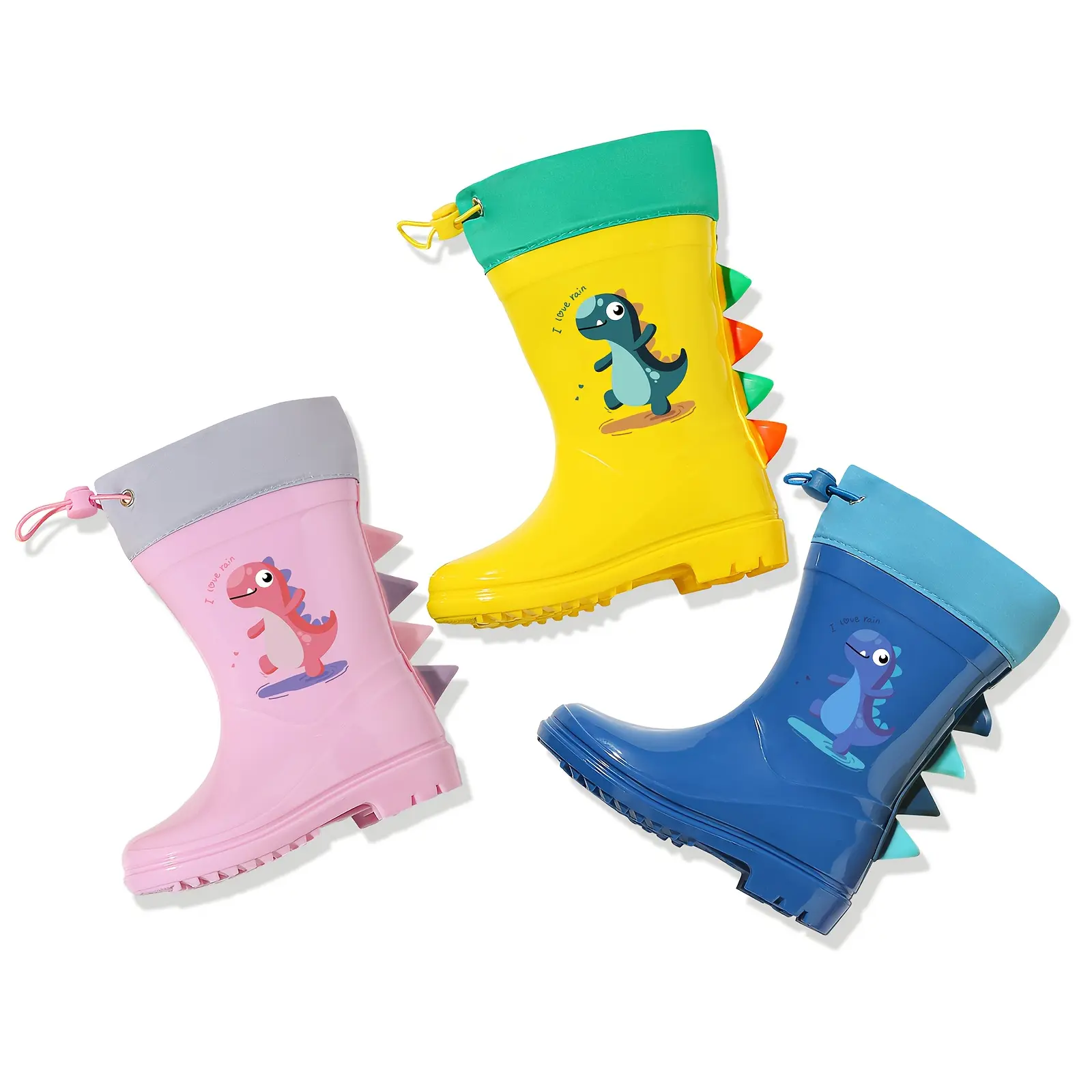 Children's rain boots for boys and girls, mid-calf baby toddler non-slip dinosaur rain boots for ages 1-8 years old Rain Shoes Gift Rainproof