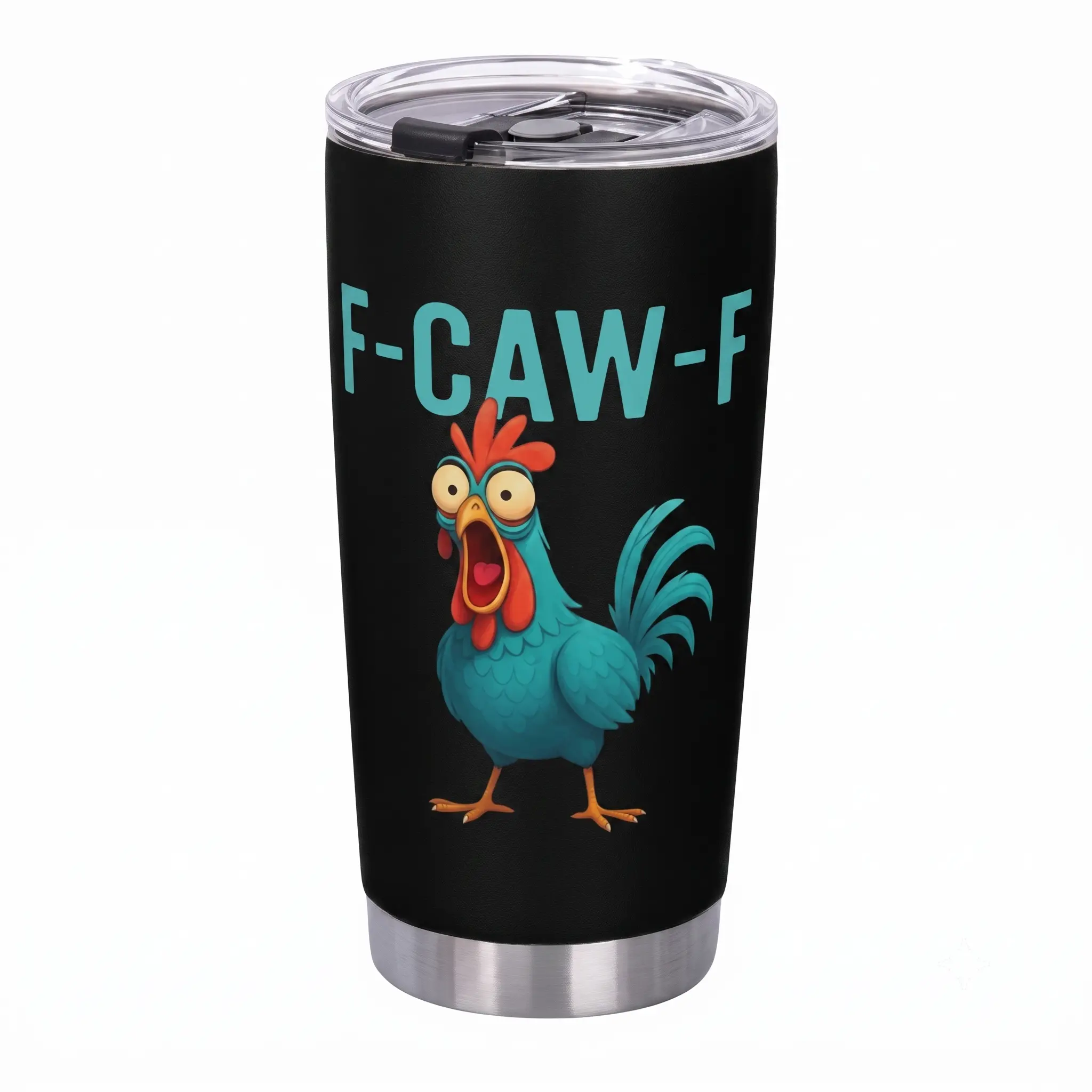 "COCK-A-DOODLE-DOO, NOT TODAY" 20oz Insulated Leakproof Stainless Steel Flask with Lid - Portable Funny Rooster Attitude Travel Tumbler with Straw, Flasks