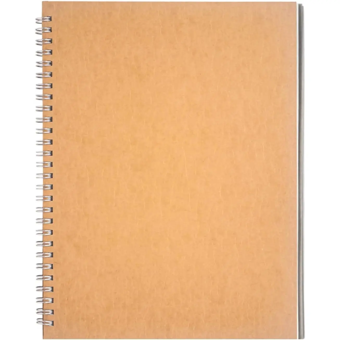 10 inch x 7.5 inch, 100GSM, Blank Spiral Notebook, 1-Pack, Soft Cover, Sketch book, 100 Pages / 50 Sheets, with writing backboard, (Brown)