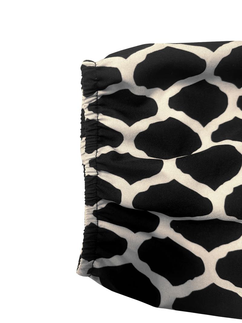 【Plus Size】 All Over Print Pocket V Neck Dress, Casual Fashion Half Sleeve Dress for Daily Outdoor Wear, Women Plus Clothing for 2025, Pocket Dress