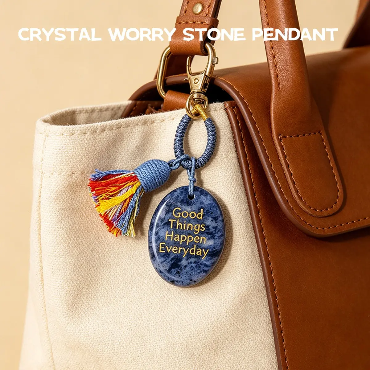 Natural Worry Stone Energy Crystal Pendant Keychain, Diy Keychains, Clear Quartz & Amethyst Rough Stone, DIY Car Key Accessory, Mother’s Day & Father’s Day Gift