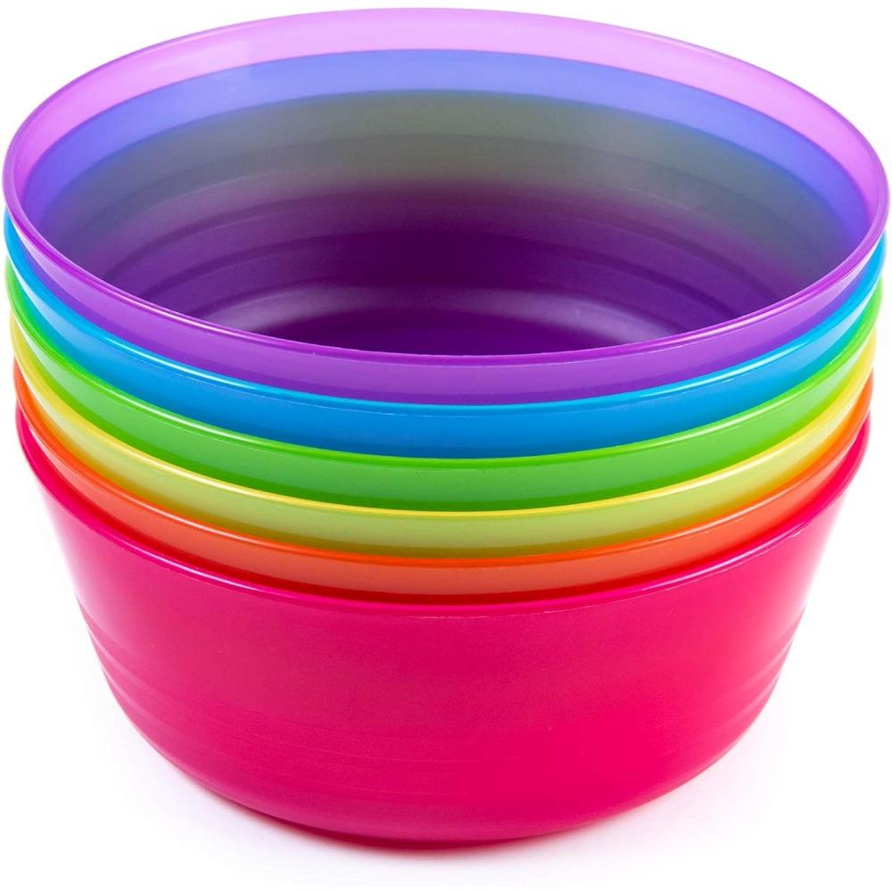 Kids Plastic Dinnerware Set of 6 Multi Color Bowls-Reusable, BPA Free, Dishwasher Safe and Microwaveable Kids Plastic Dinnerware Set of 6 Multi Color Bowls-Reusable, BPA Free, Dishwasher Safe and Microwaveable