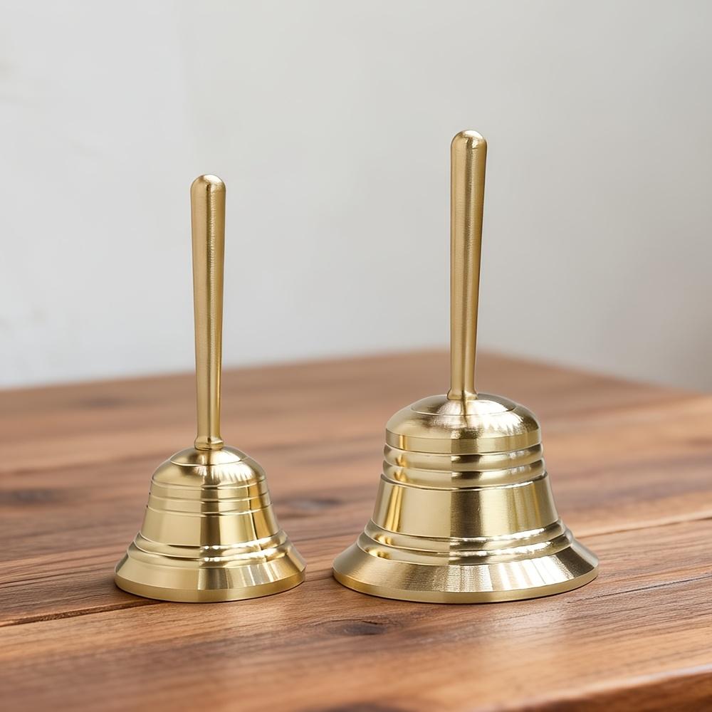 Brass Hand-Held Bells | Vintage Decorative Bells in VARIOUS SIZES, Handle Bells for Collectible Desktop Ornaments, No Electricity Required