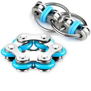Bike Chain Fidget Toys Set - Six Roller & Key Flippy Chain for ADHD, ADD, Autism, Anxiety Relief for Adults and Teensfidget toys