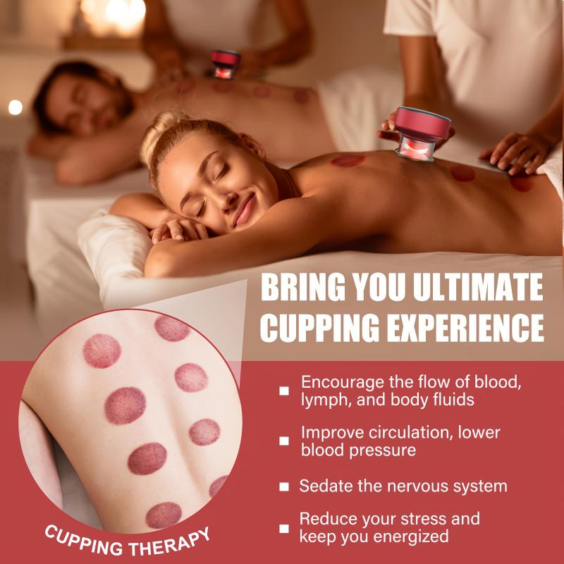 Upgraded Portable Remote Control Version USB Rechargeable Electric Cupping Massager | 3 cans replaceable | 12 Levels Heat & Suction | Deep Tissue Relax for Neck Shoulder Back An Ideal Gift for Valentine's Day, Mother's Day, Christmas, And O