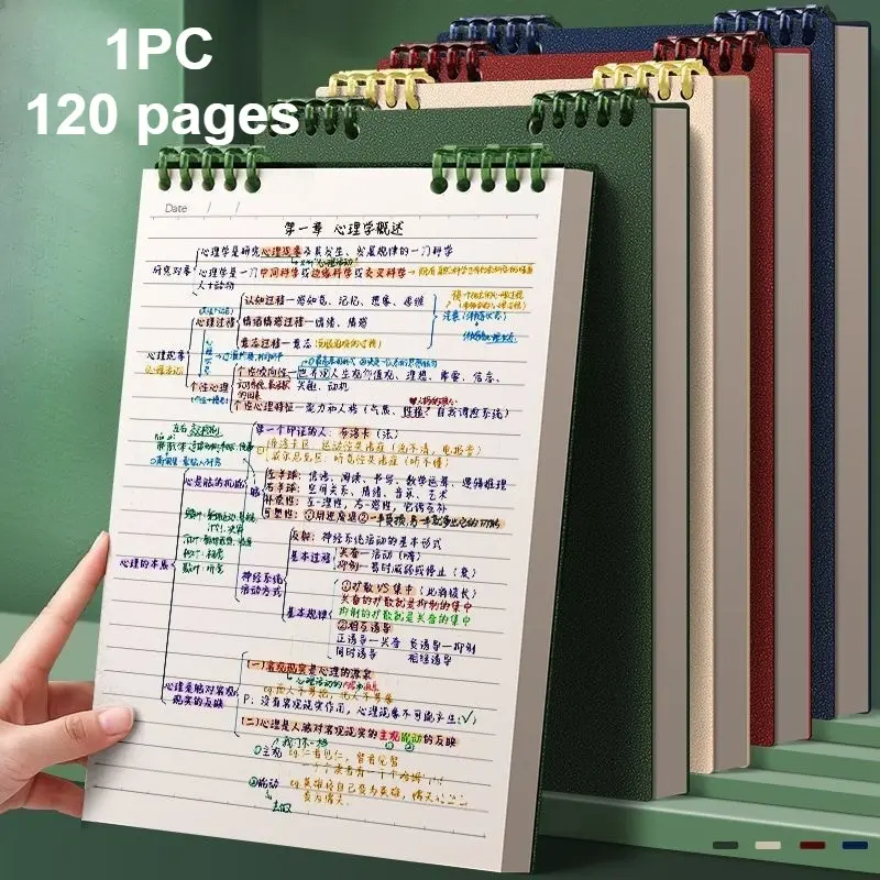 B5 Flip Coil Notebook, Detachable Loose-Leaf Journal, 60 Sheets/120 Pages, Lined Interior, Student Planner, Note-Taking Essentials