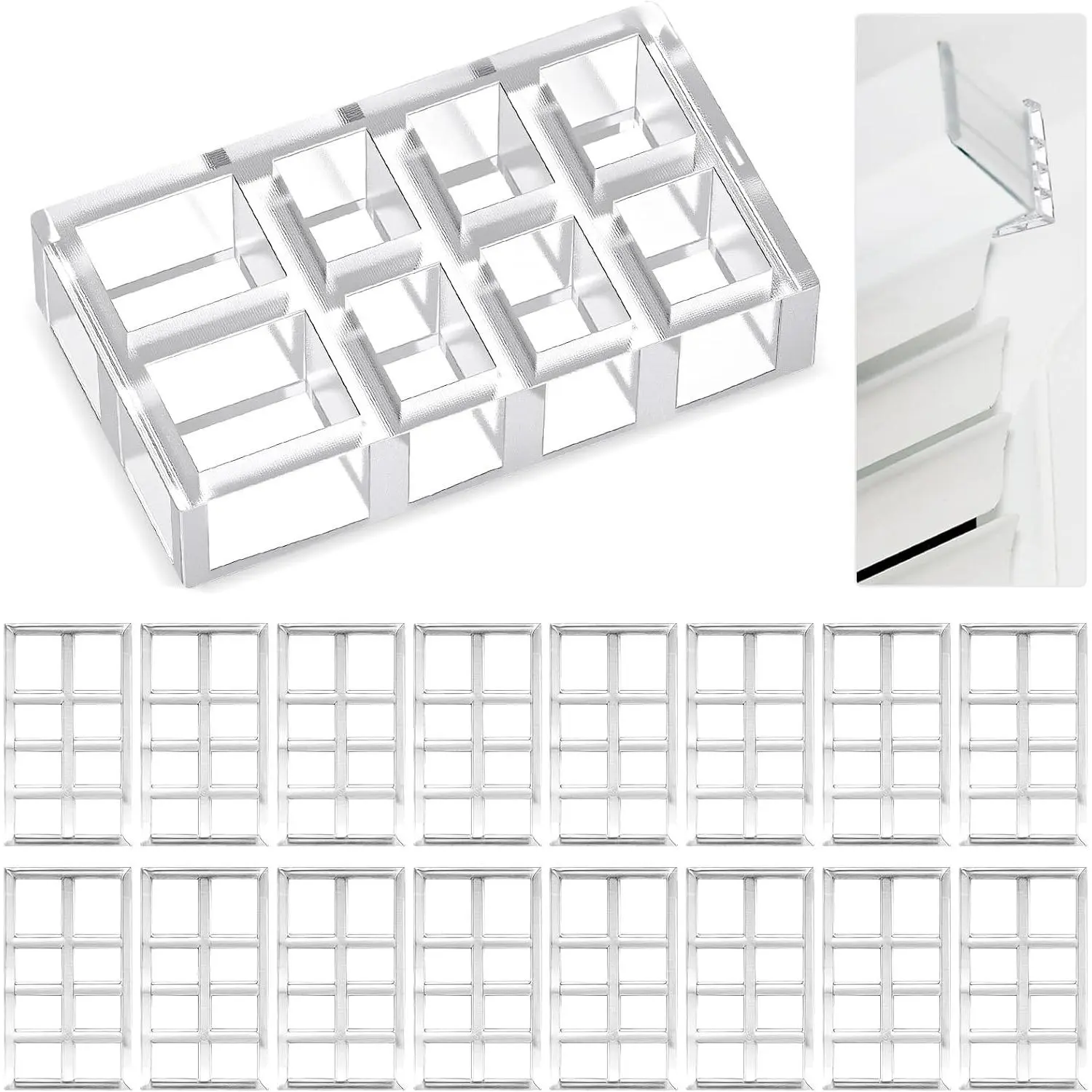16 Pcs Bracket Spacer Blocks Curtain Spacers for Drapes Extension Clear Plastic Brackets for Blinds and Shades Spacer Block Bracket Extension for Home Office Window