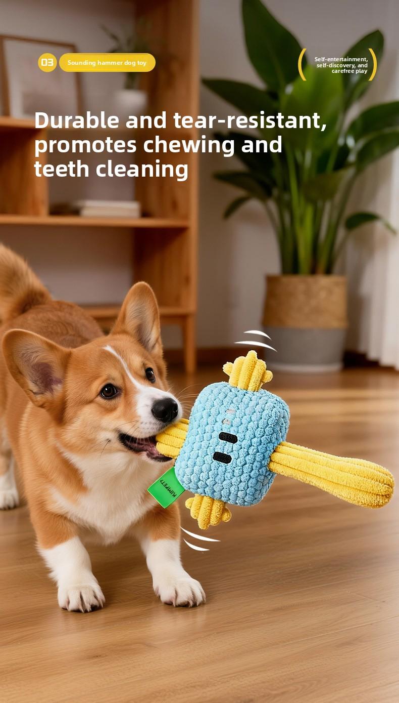 Dog Toy Whack-A-Mole Hammer Toy Chew Sound Interactive Durable Dog Toy Pet Plush Toy Wholesale