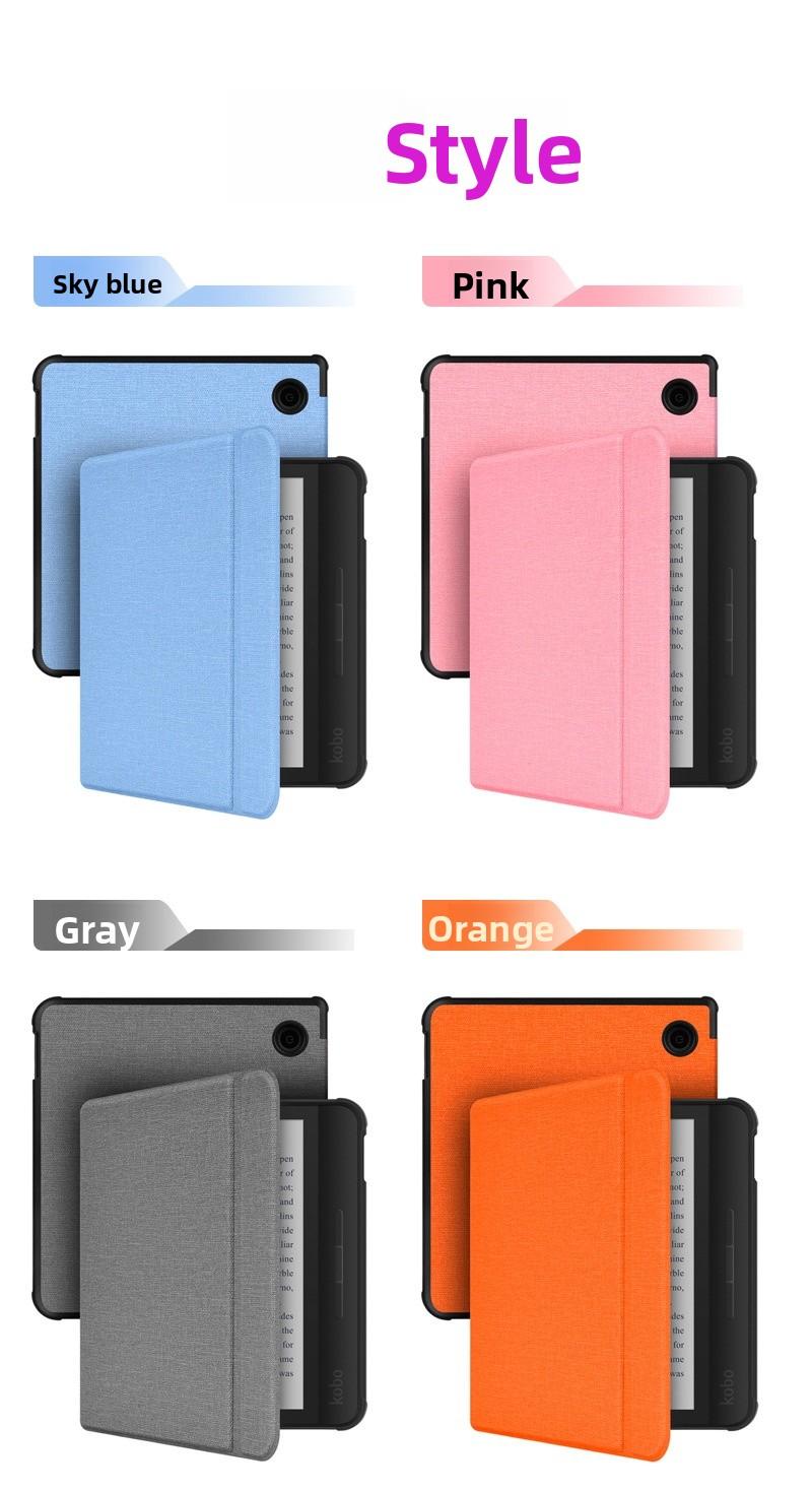 2024 KOBO Libra Color 7 Inch eReader Smart Case  TPU Fabric Cover for Android Tablet Compatible