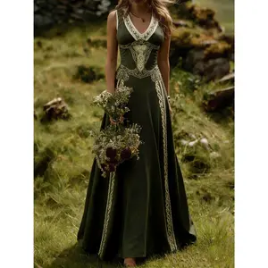 Women's  Fashion Viking Celtic Art Sleeveless Long Dress