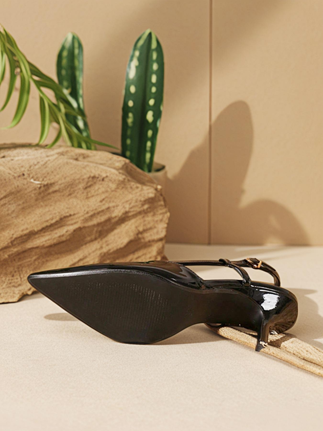 Women's Pointed Toe Stiletto Heels, Patent Leather Slip-On Shoes, Sexy Fashion High Heels for All Seasons, Comfortable Commuting Footwear