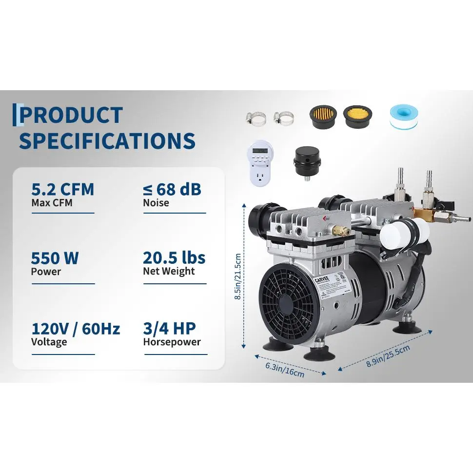 New Upgraded Heavy Duty Cast Iron Pond Aerator Pump | High-Efficiency Oxygen Booster for Fish Farming | Industrial Grade Water Circulation System | Energy-Saving Aquaculture Air Compressor Power Tool Maintenance Kits