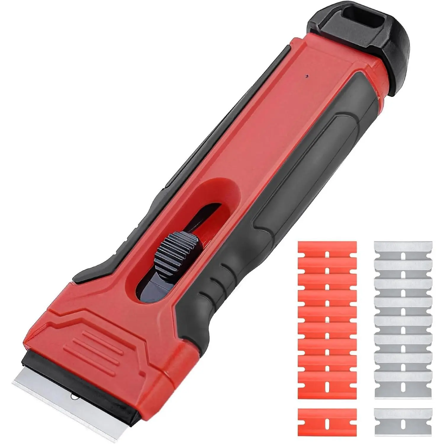Razor  Scraper Tool With 24 count Extra , 10 Plastic Rozor , 14 Carbon Steel , Removing , Stickers, Labels for Glass, Tile, Window, , Cooktops 25031