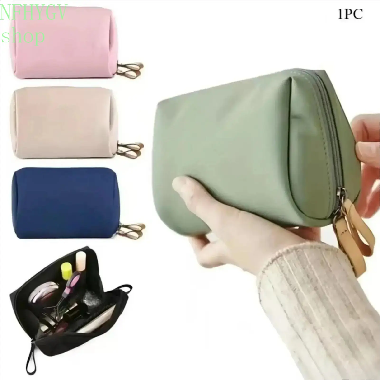 Korean Style Compact Mini Makeup Bag, Lightweight Foldable Portable Cosmetic Organizer Designed For Lipstick And Daily Beauty Essentials, Travel Ready Pouch For Summer Trips And Everyday Carry