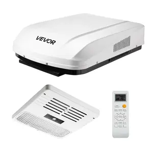 VEVOR 13500 BTU Ducted Rooftop RV Air Conditioner, 120V Variable Speed Compressor Unit with Timer, Eco Mode, ADB Button Control, Remote Control, 10.6 in Height, 14 1/4 x 14 1/4 in Quiet Easy-Install White AC