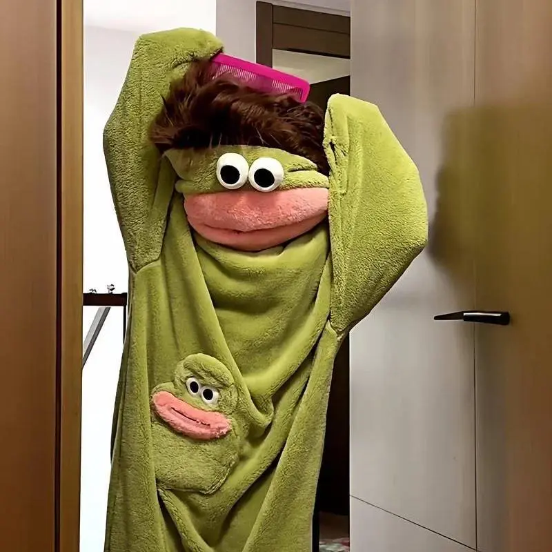 2026 new hot item  Big Mouth Monster Cute Funny Onesie Pajamas Thickened Coral Fleece Homewear For Couples Men Women Autumn Cartoon Pajamas