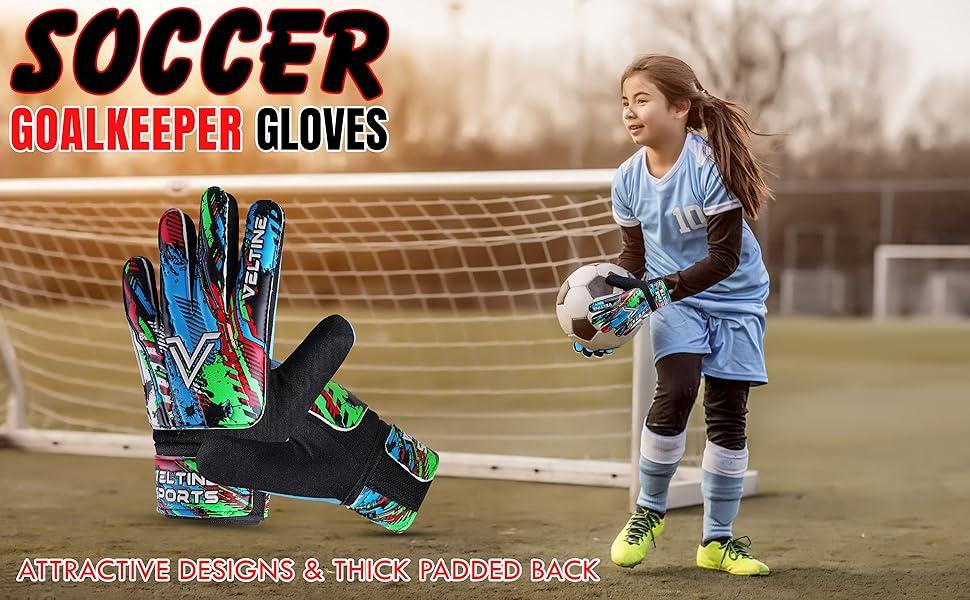 AGS Soccer Goalie Gloves for Kids Boys Children,Youth & Adult Football Goalkeeper Gloves with Double Wrist Protection and 4mm Latex Anti-Slip Strong Grips Palm