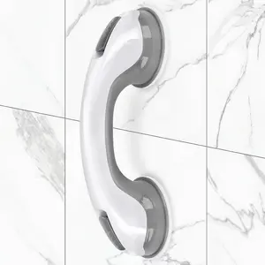 Shower Handle 1 Pack Grab Bars Bathtubs & Showers, 12 inch Grab Bars Bathroom with Strong Hold Suction Cup, Balance Bar Safety Hand Rail Injury, Senior, Elderly Grey