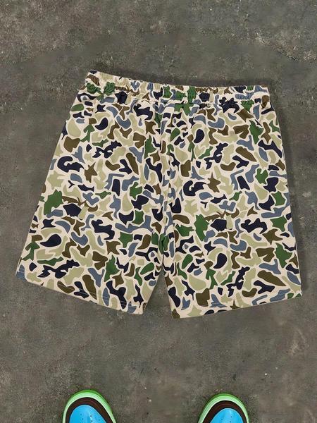Unisex Camo Print Shorts, Regular Fit Casual Street Shorts for Summer, Fashion Men's Bottoms for Daily Wear