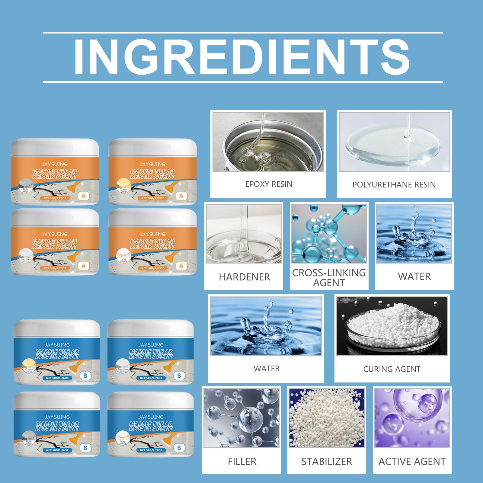 Jaysuing Marble Tile Ab Adhesive Repair Adhesive, Tile Bath Scratch Crack Repair Waterproof And Leak Proof Adhesive