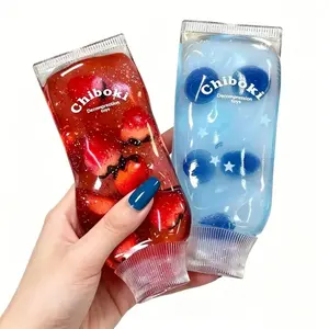 Chiboki Jam Squishy 4 Pack - Toothpaste Tube Clear Gel Squeeze Fidget Sensory Toys No Mess ASMR