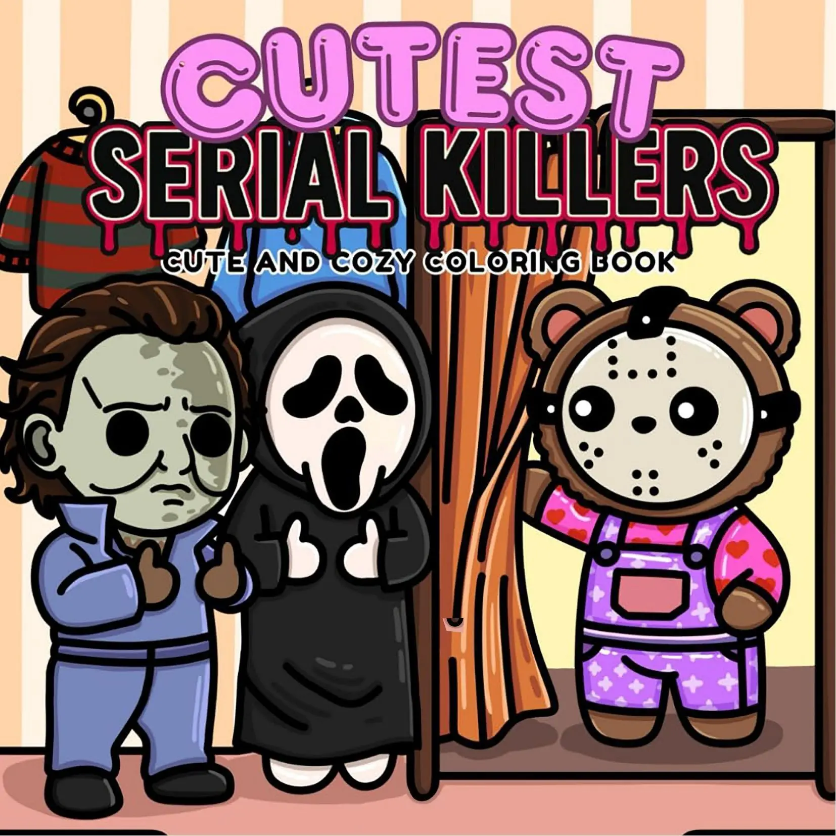 Cross-Border Cutest Serial Killers Coloring Book, Adorable Line Art Sketches, Perfect for Creative Expression, Available Now