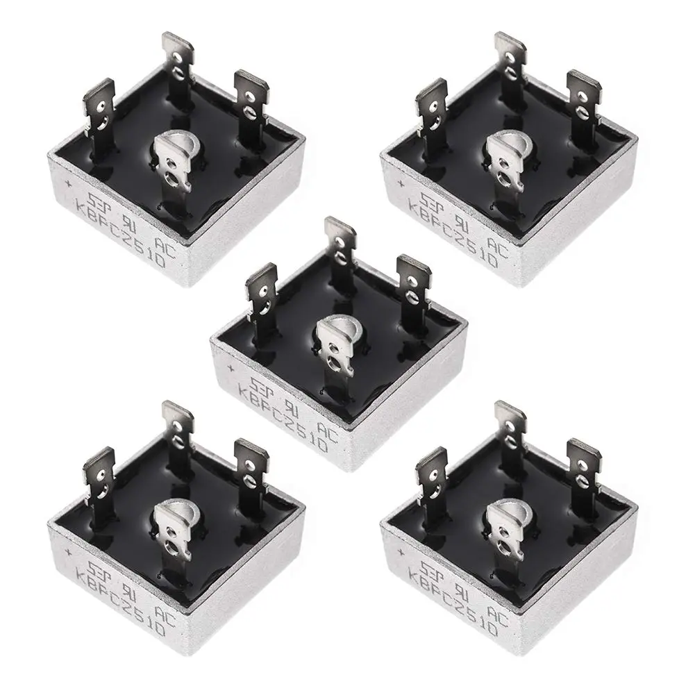 5pcs KBPC2510 Bridge Rectifier Diode 25A 1000V Single Phase Full Wave Electronic Silicon Diodes 4-Pin
