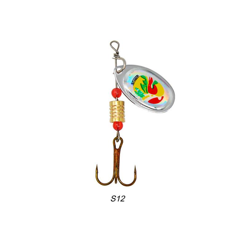 Lure bait rotating composite spinner fishing gear set, 16-piece metal lure spinner artificial bait set