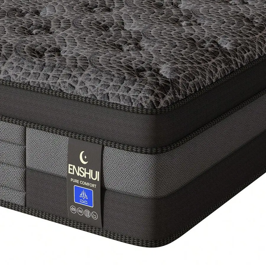 12/14 Inch Twin Full Queen King Size Mattress 2026 Upgraded Hybrid Cooling Gel Memory Foam & Pocket Coils, Medium Firm Mattress In A Box For Back Neck Pain Relief, Motion Isolation, Edge Support, Breathable,Gray
