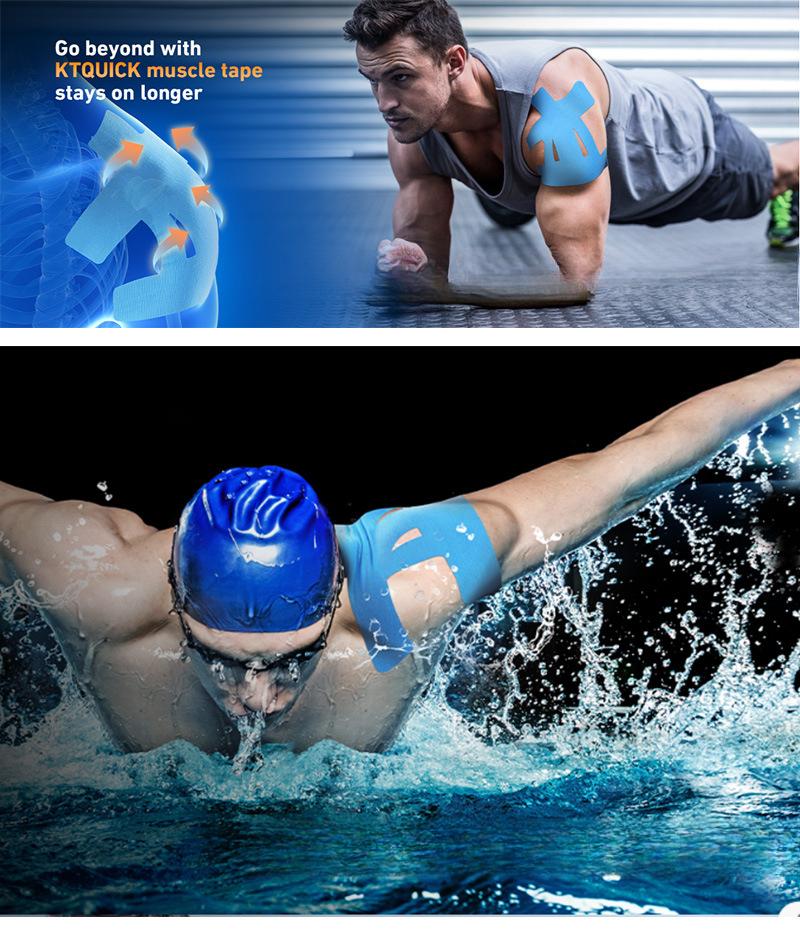 Pre-cut muscle tape for shoulder support, suitable for men and women, sports cut-out tape from manufacturer, stretchable and elastic for injury prevention and fixation