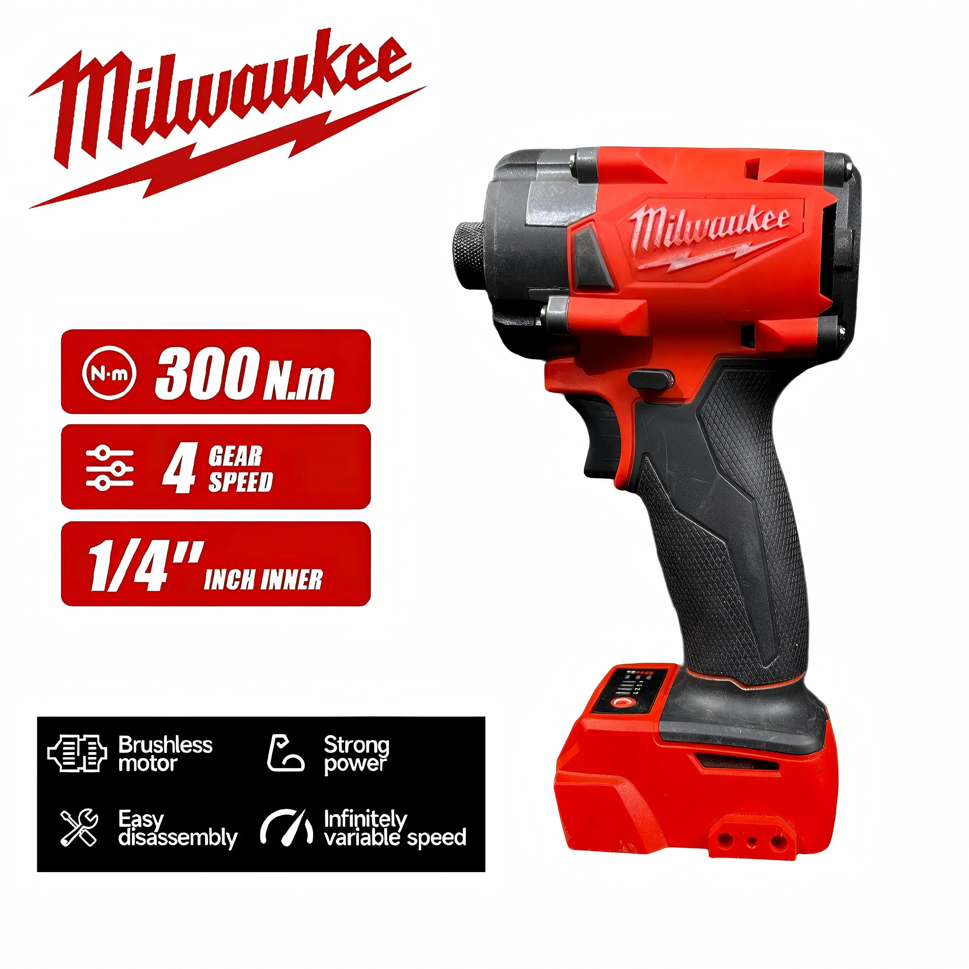 Milwaukee 2026 New 1/4" Impact Driver, 300 Nm Torque, Milwaukee Tools for Furniture Assembly & Carpentry Work