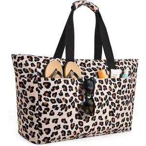 Extra Large Beach Bag Waterproof Beach Totes Bags for Women, Lightweight Foldable Pool Bag with Zipper Wet Compartment