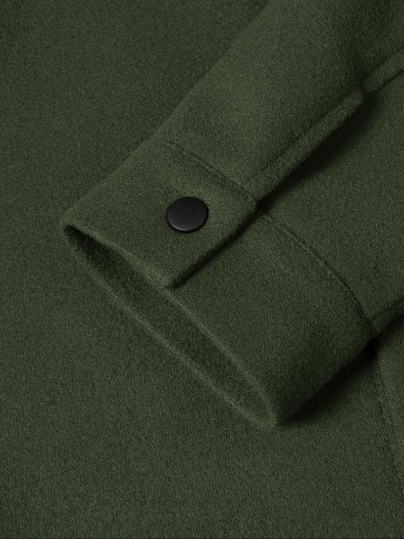 Men's Casual Thick Woven Solid Pocket Jacket Coat, Fitted Design for Work & Outdoor, Lightweight for Fall Winter Season